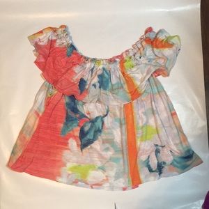 Watercolor ruffle shirt from Anthropology